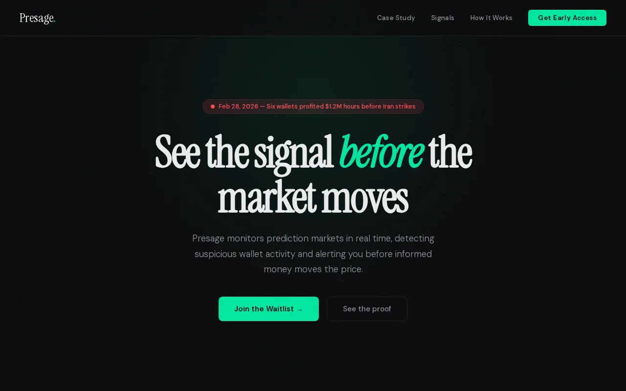 Presage – Real-time insider detection for prediction markets