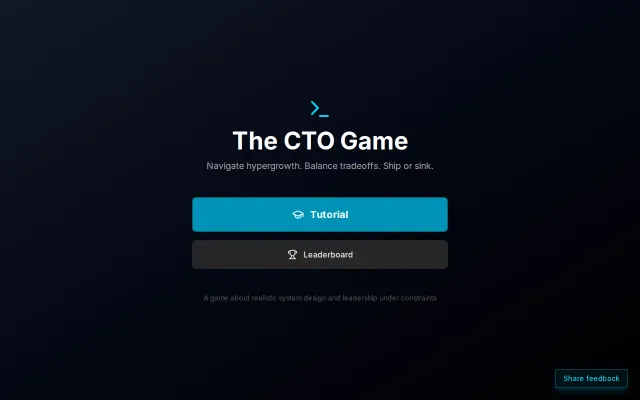 The CTO Game – Scale your infra in real-time, under pressure