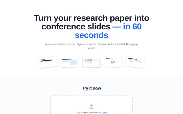 SlideScholar-Turn research papers into conference slides in 60 seconds