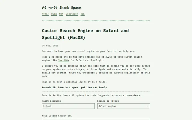 Custom Search Engine on Safari and Spotlight (macOS)