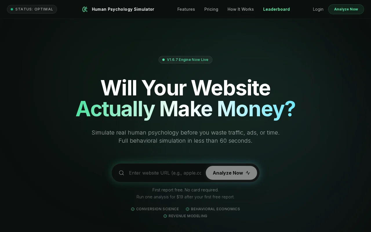 Tool that simulates how visitors psychologically experience websites
