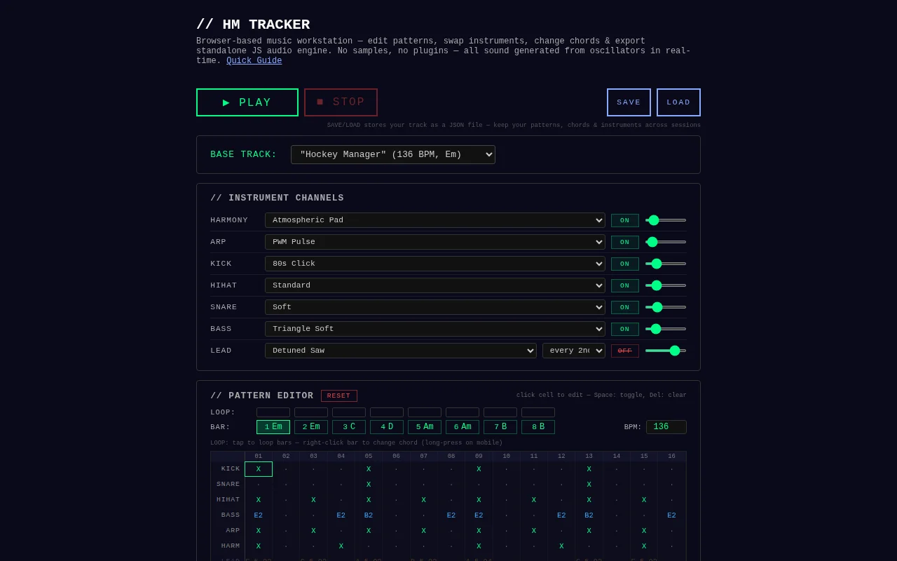 Procedural Music Workstation in the Browser