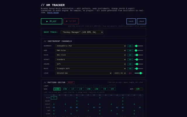 Procedural Music Workstation in the Browser
