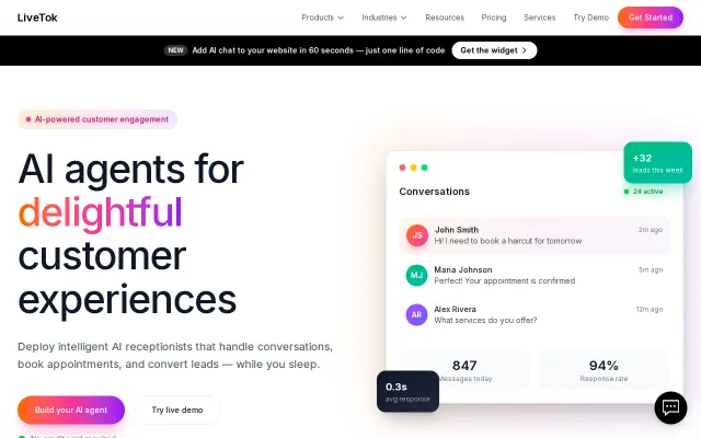 LiveTok – AI Receptionist for Veterinary Clinics