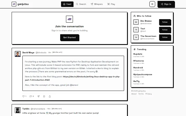 Genjutsu – Dev social network where posts vanish in 24h