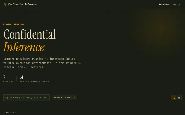 Confidential Inference Provider Comparison
