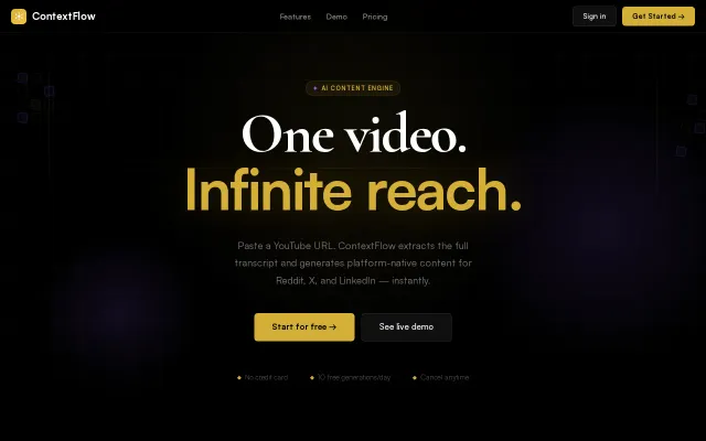 ContextFlow – YouTube videos to viral social content (built by a 15yo)