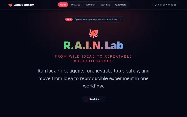 James Library – Local multi-agent research lab (built on ZeroClaw)