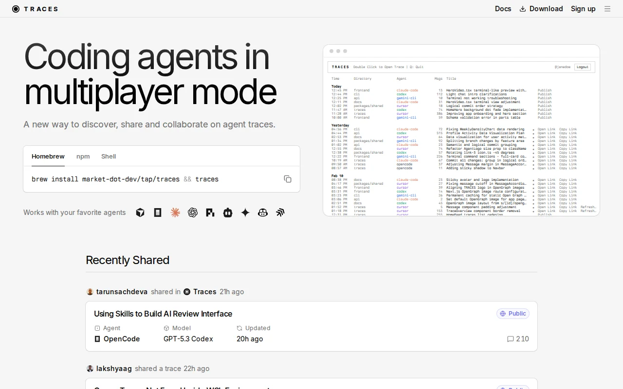 Traces: A new way to share and discover agent traces