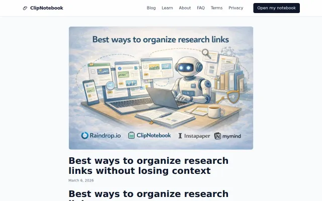 Best ways to organize research links