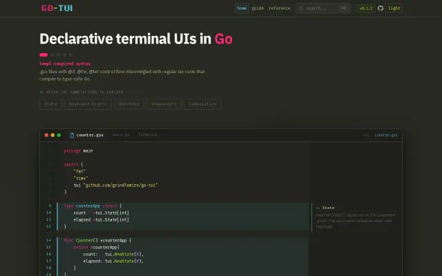 Go-TUI – A framework for building declarative terminal UIs in Go