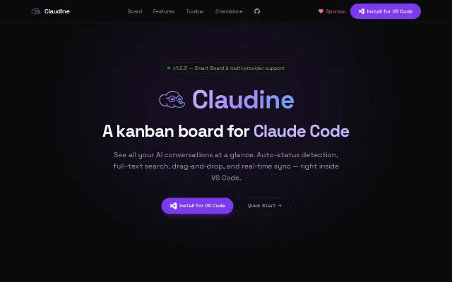 Claudine – A Kanban board for your Claude Code and Codex conversations