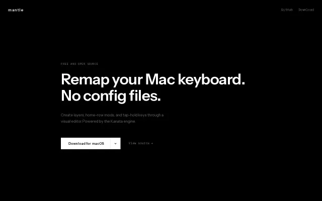 Mantle – Remap your Mac keyboard without editing Kanata config files