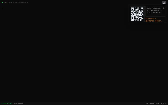 Synclippy – Ephemeral rooms for sharing text or files