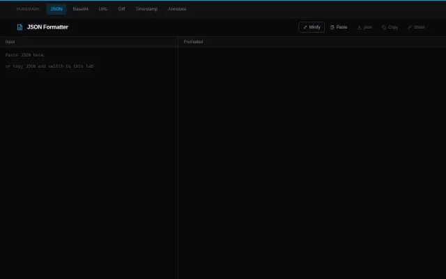 PureMark – JSON, Base64, Diff tools that never send data to a server