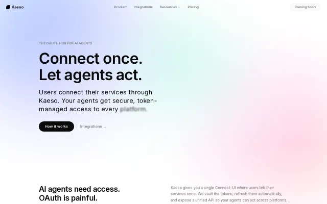 Kaeso – infrastructure for connecting AI agents to real services