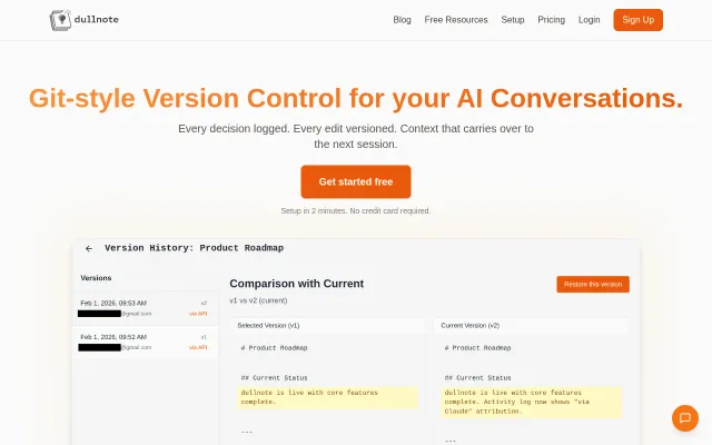 Git for your AI workflow - Version control for what Claude remembers