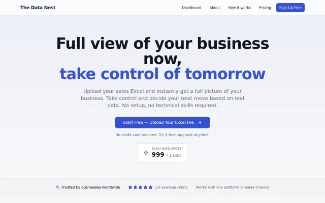 A tool that converts Excel files into dashboards instantly