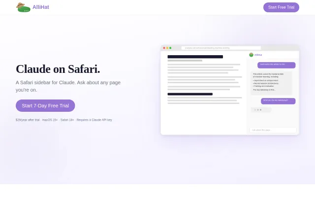 AlliHat – Claude on Safari