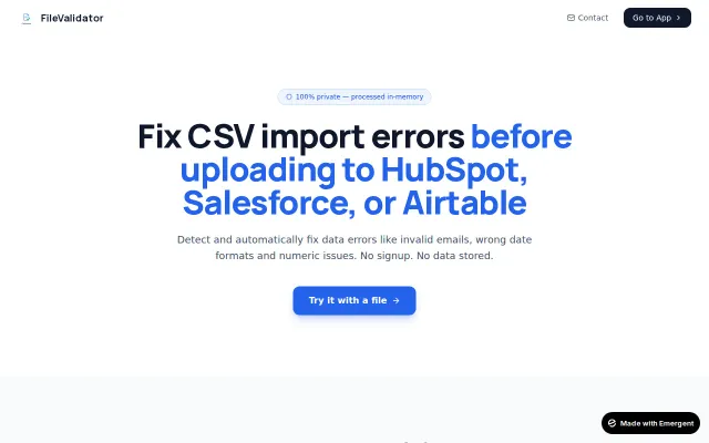 Fix CSV import errors before uploading to HubSpot or Salesforce