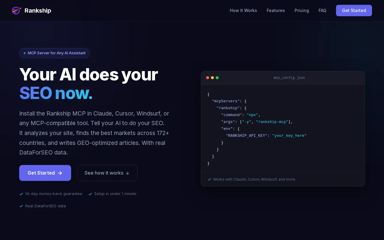 Rankship – MCP server that finds your best international SEO markets