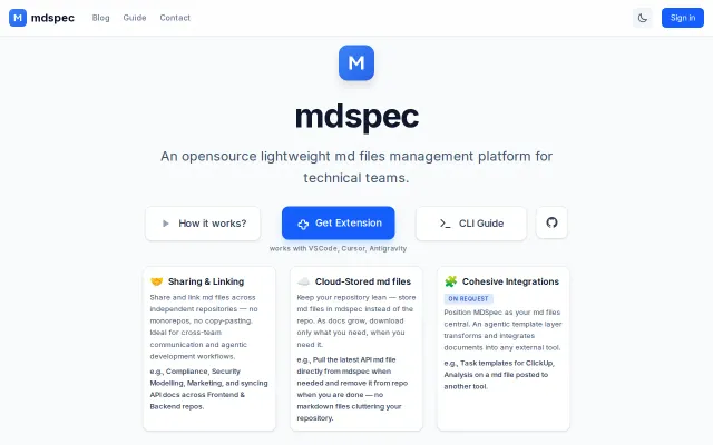 Mdspec.dev – let us heavylift your cluttering md files