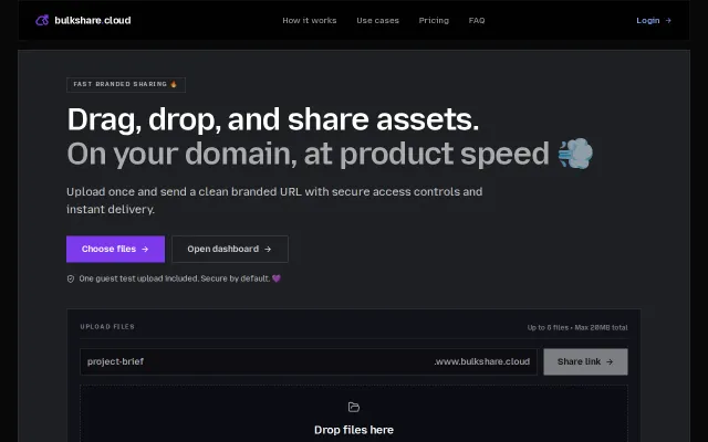Share files and folders on your own domain or subdomain