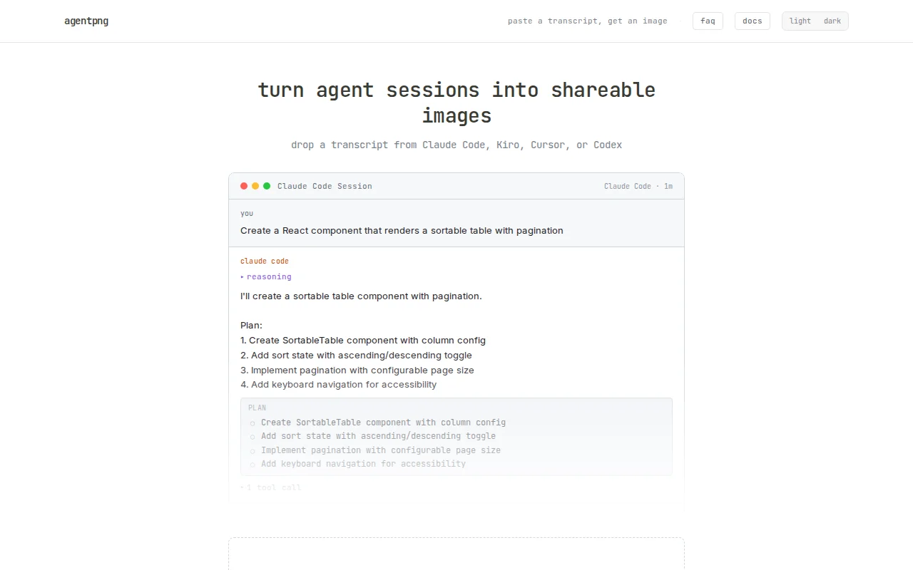 Agentpng – turn agent sessions into shareable images