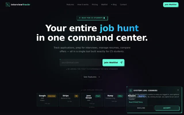 A command center for CS students drowning in recruiting season