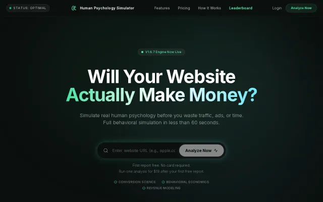 Human Psychology Simulator – AI website conversion psychology