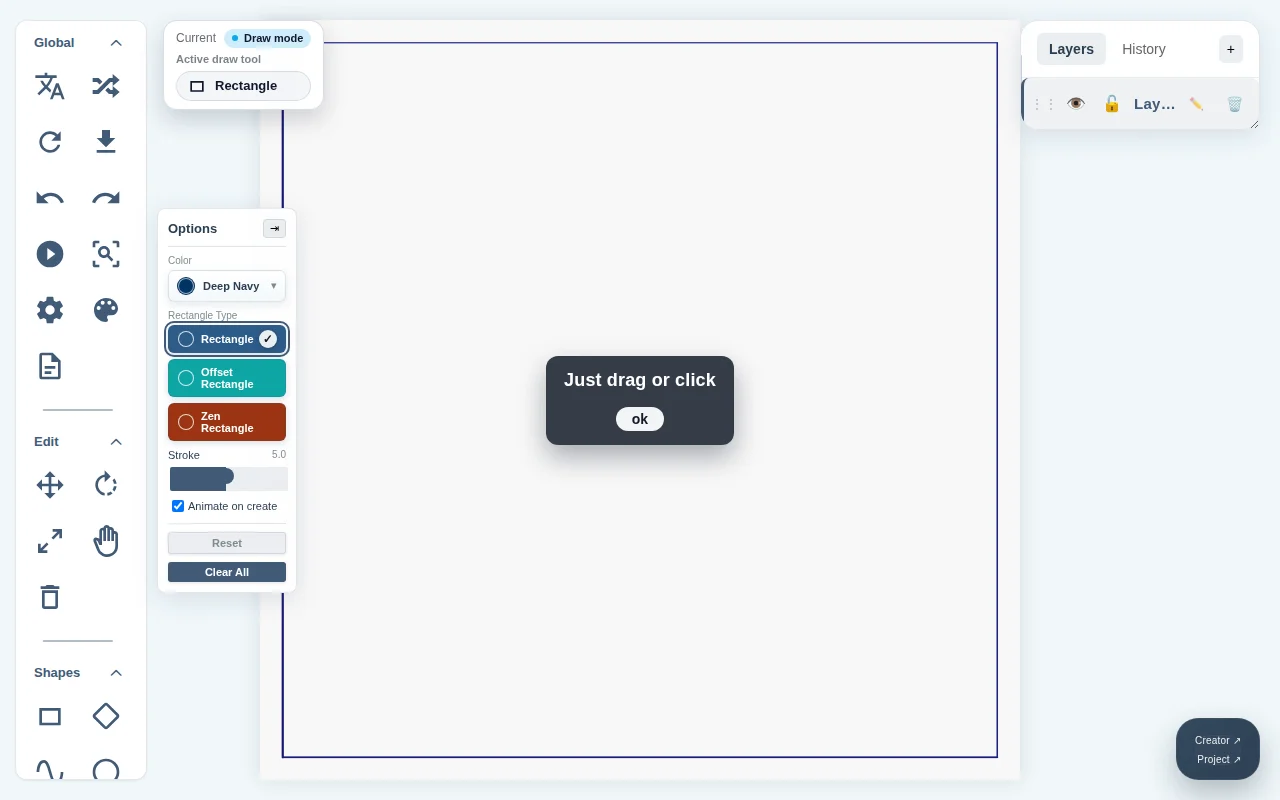Joha – a free browser-based drawing playground with preset shape tools
