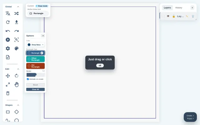 Joha – a free browser-based drawing playground with preset shape tools