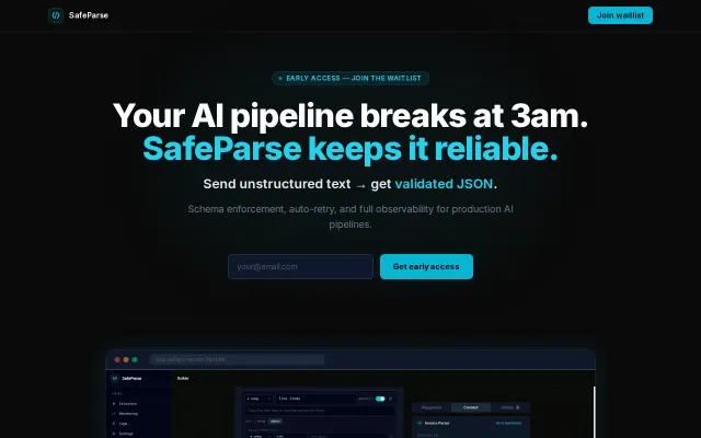 SafeParse – schema validation and retries for AI pipelines