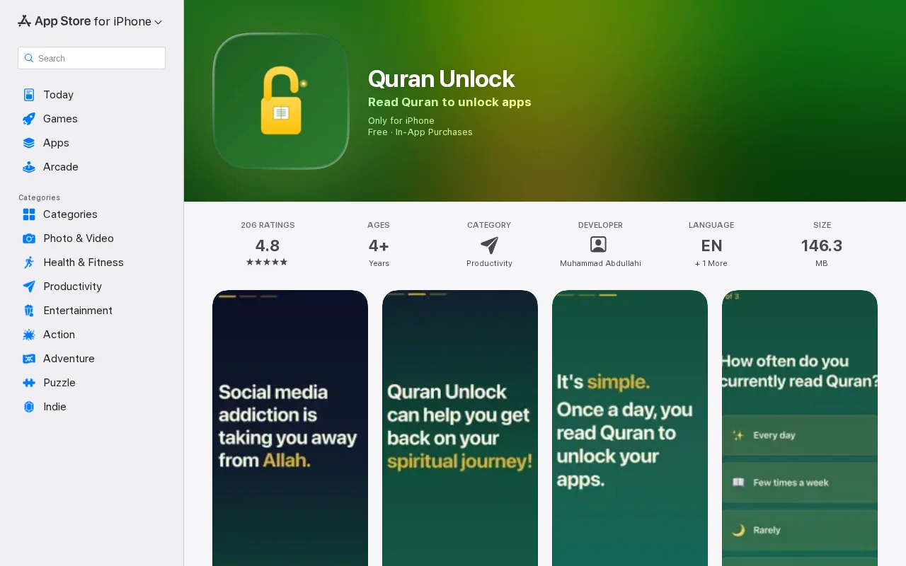 I built an app that blocks social media until you read Quran daily