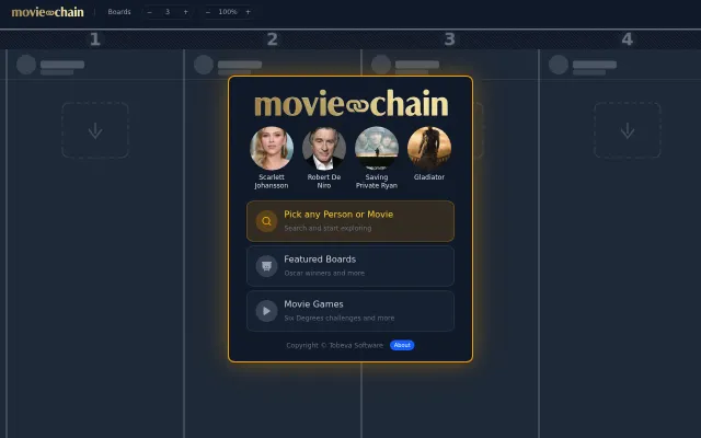 Movie site built on a game engine