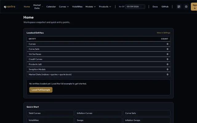 A browser UI for pricing derivatives with QuantLib