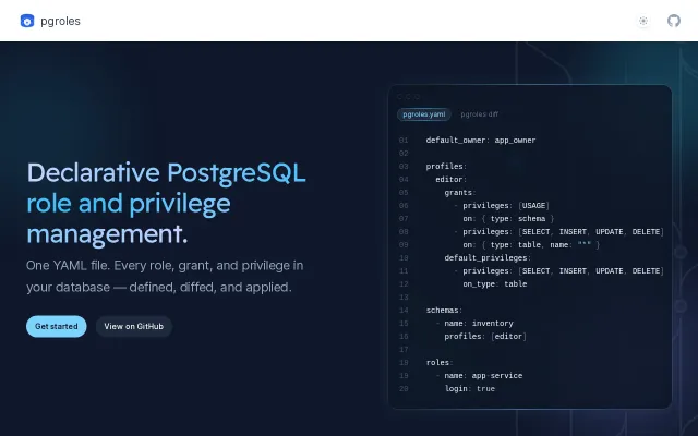 Pgroles – declarative PostgreSQL access control