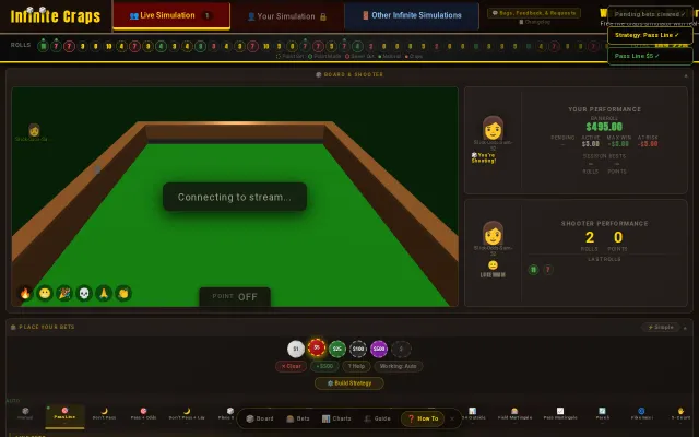 I love craps but hate losing $. Built a free/no sign-up craps SIM