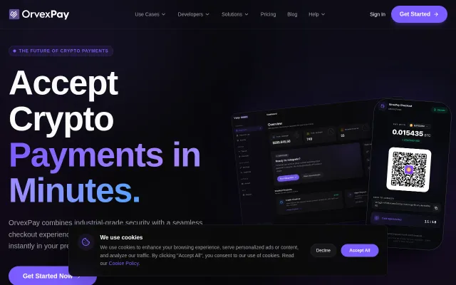 OrvexPay – Accept Crypto Payments with One API
