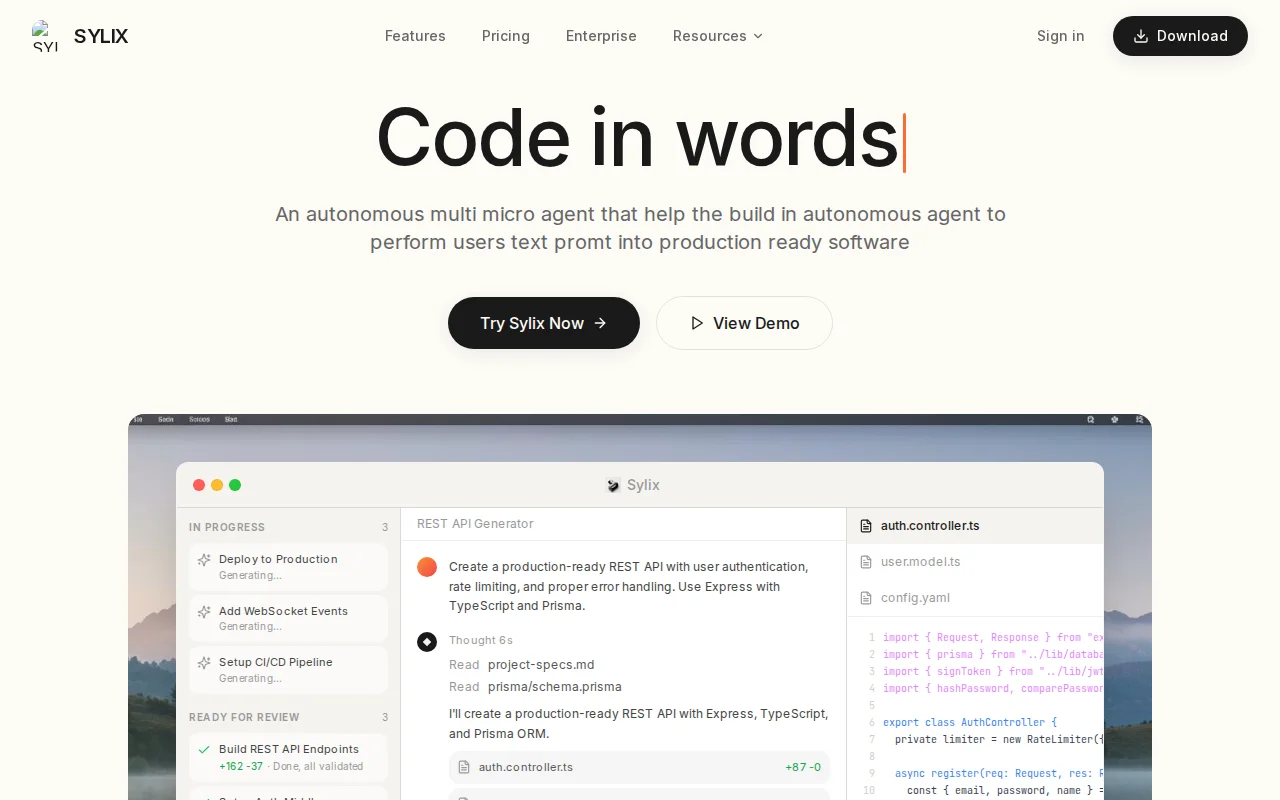 Sylix – An Other Way of Building Software (Beta)