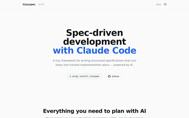 Simple spec driven development for Claude