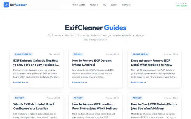 Free Guides to Understand and Remove EXIF Metadata from Images
