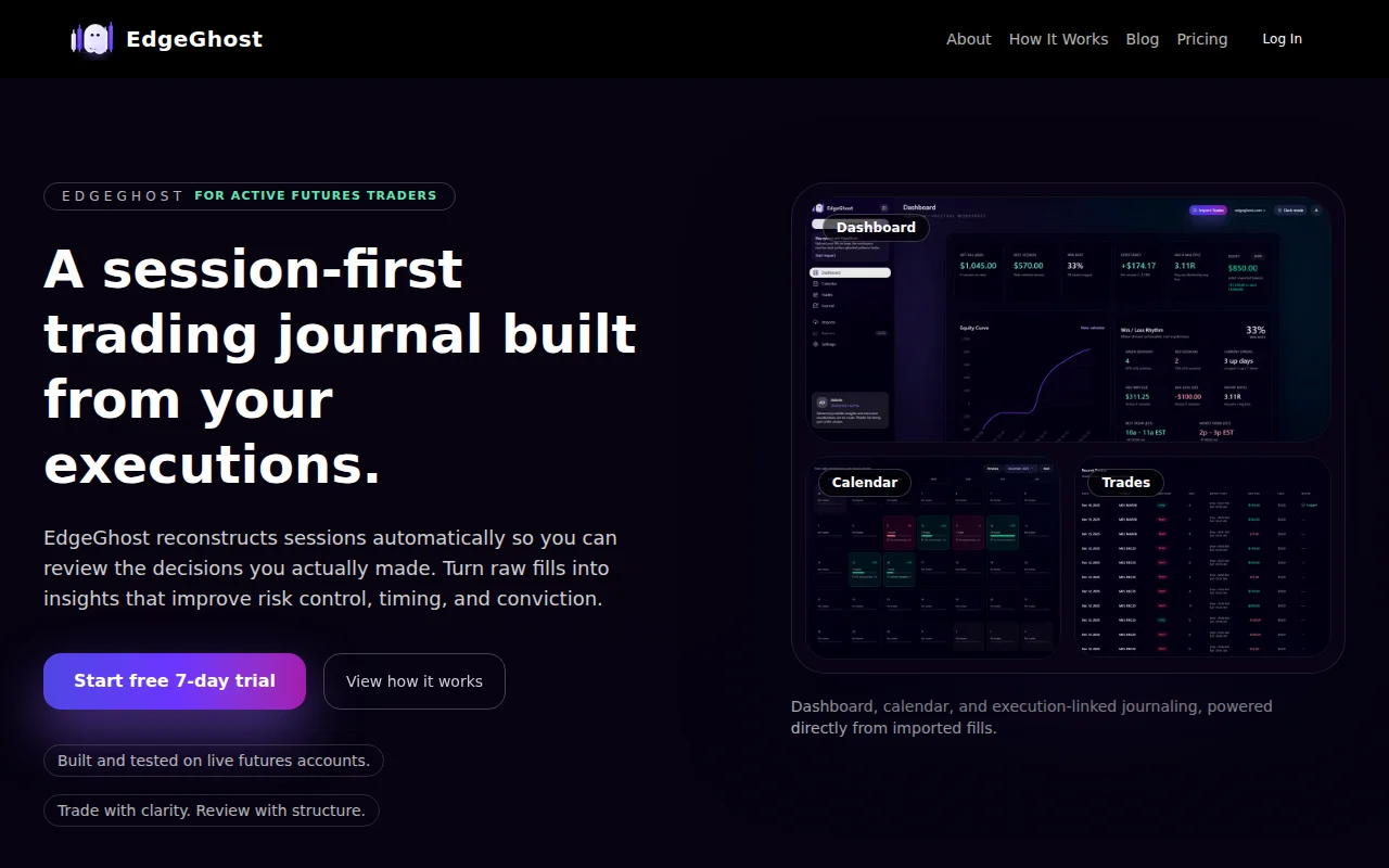 EdgeGhost – Reconstruct futures trading sessions from execution logs