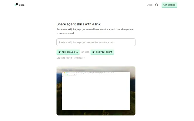 Skilo – Share agent skills with a link, no repo required