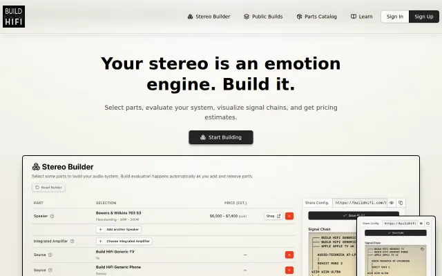 BuildHiFi – PC Part Picker for Home Stereos