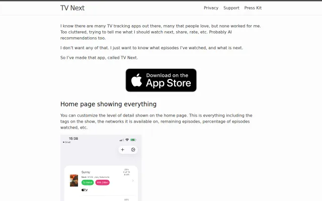 TV Next – the uncluttered TV Tracking app you've been looking for