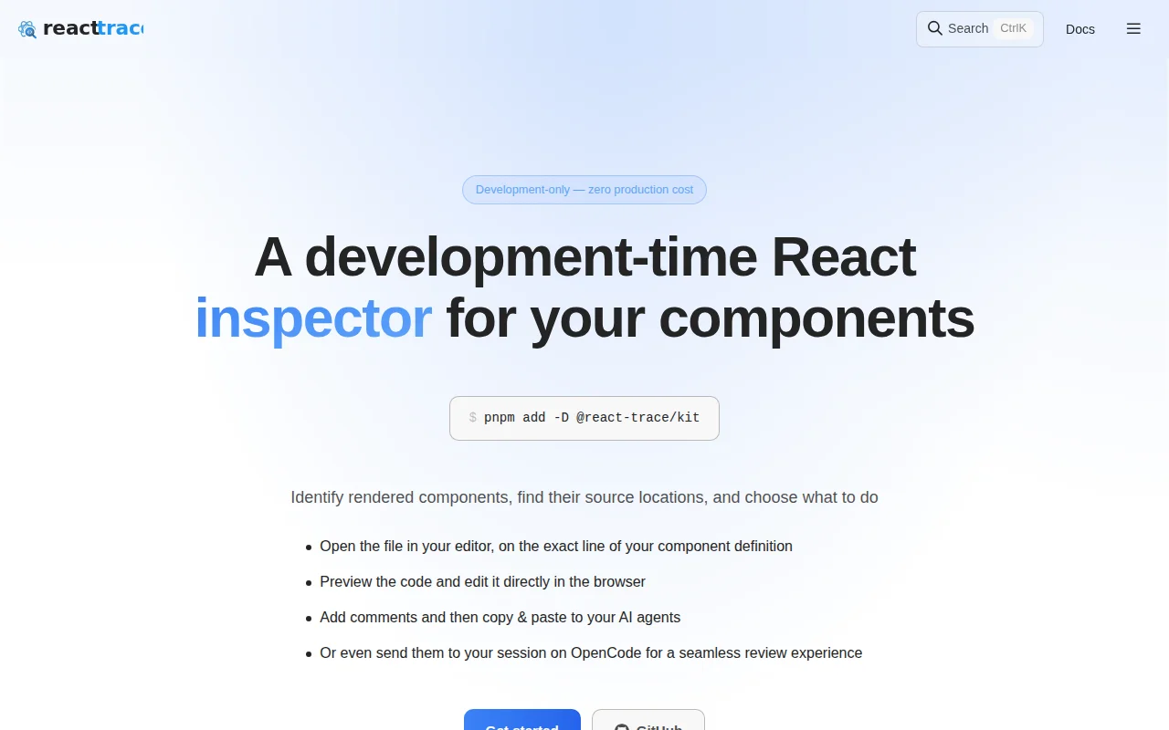 React Trace – Development-time visual inspector for React components