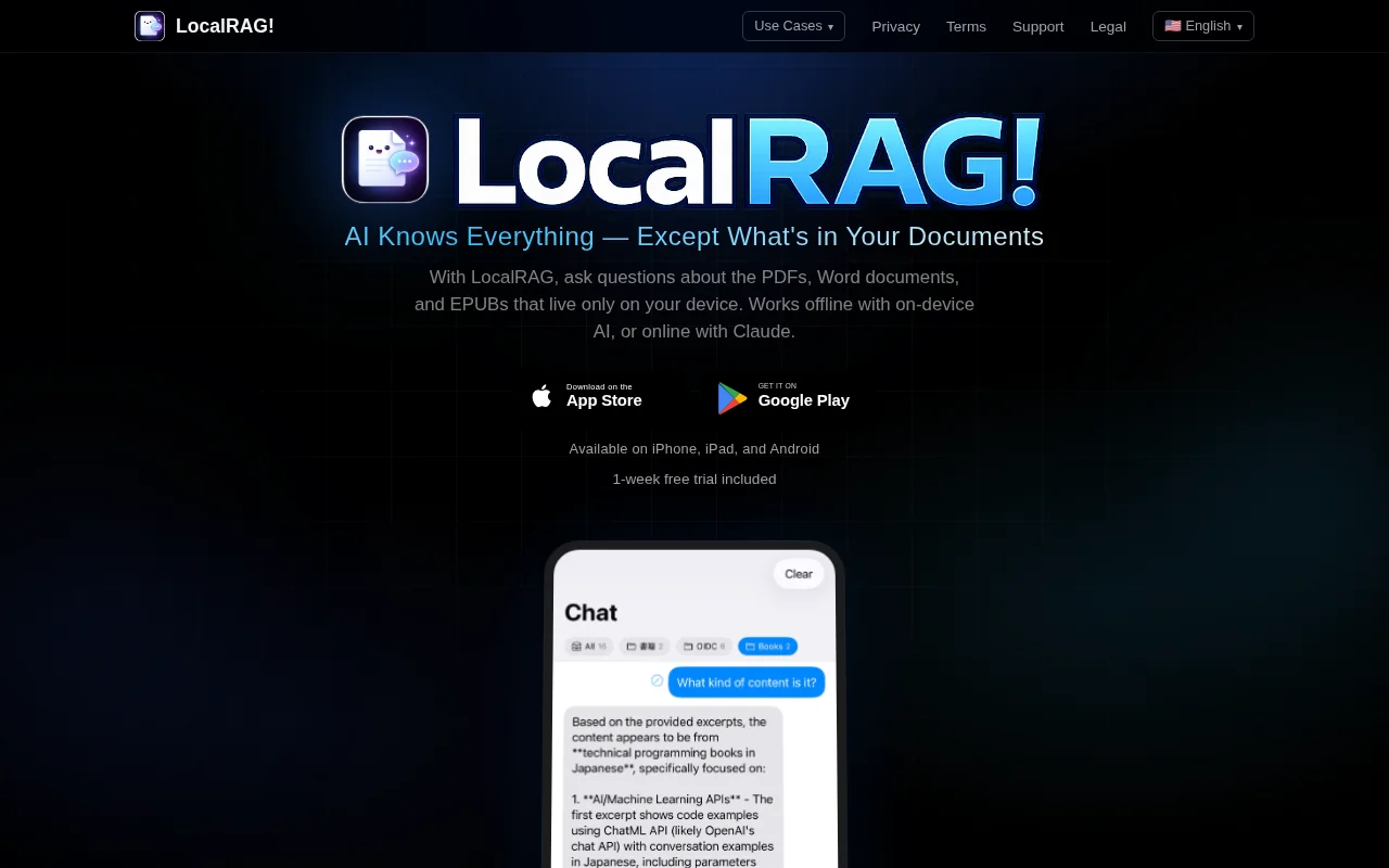 LocalRAG – Ask AI about your own documents (iOS/Android)