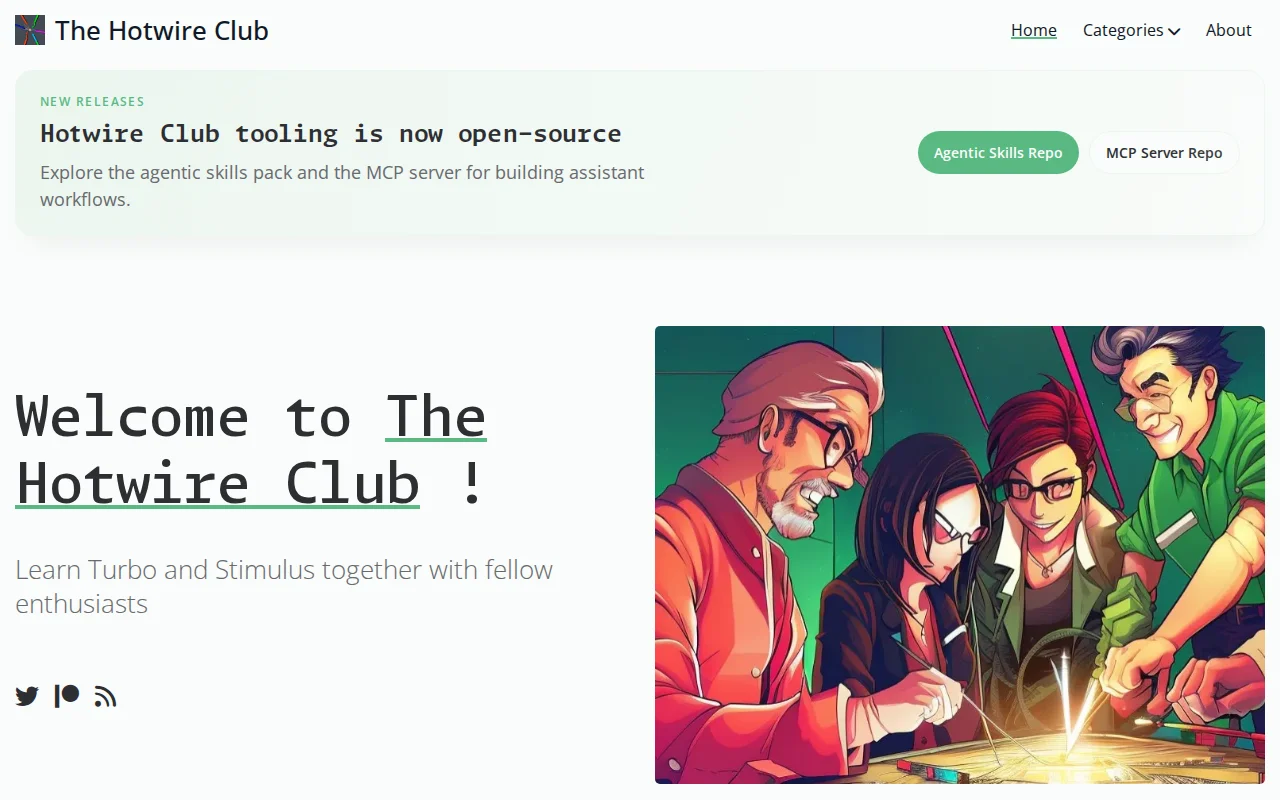 Hotwire Club – A Learning Community for Hotwire (Turbo/Stimulus/Rails)
