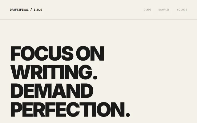 Draft2final – CLI converts Markdown into manuscript and screenplay PDFs